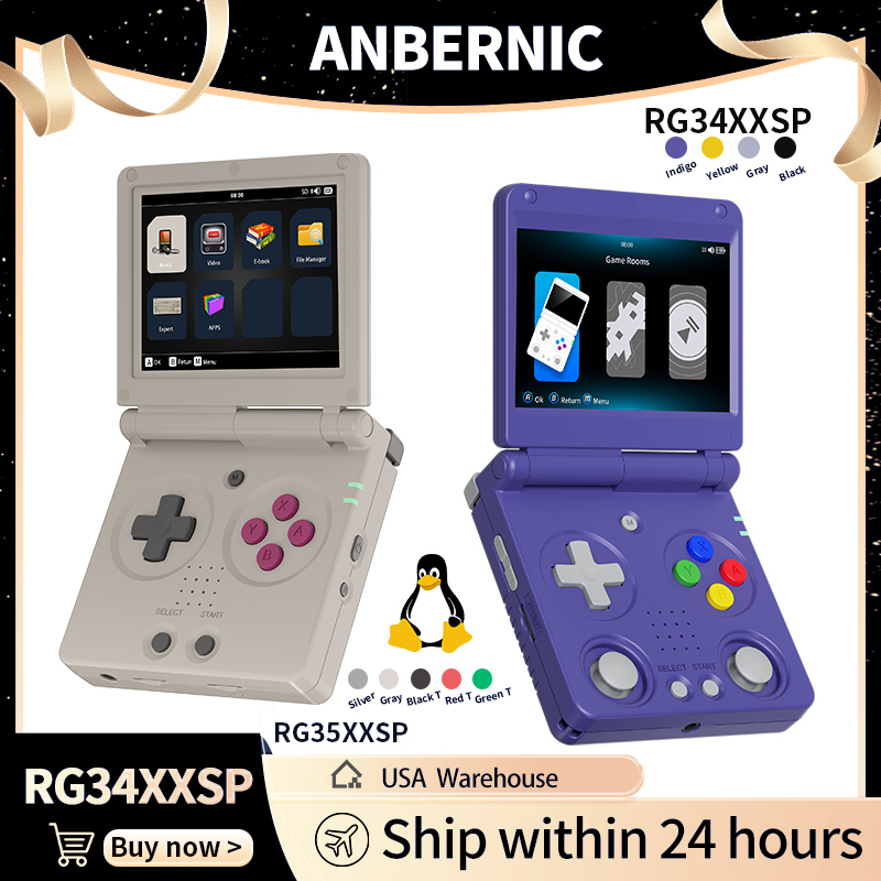 Retro Gaming Arcade Console - Anbernic RG34XXSP RG35XXSP وحدة تحكم ألعاب