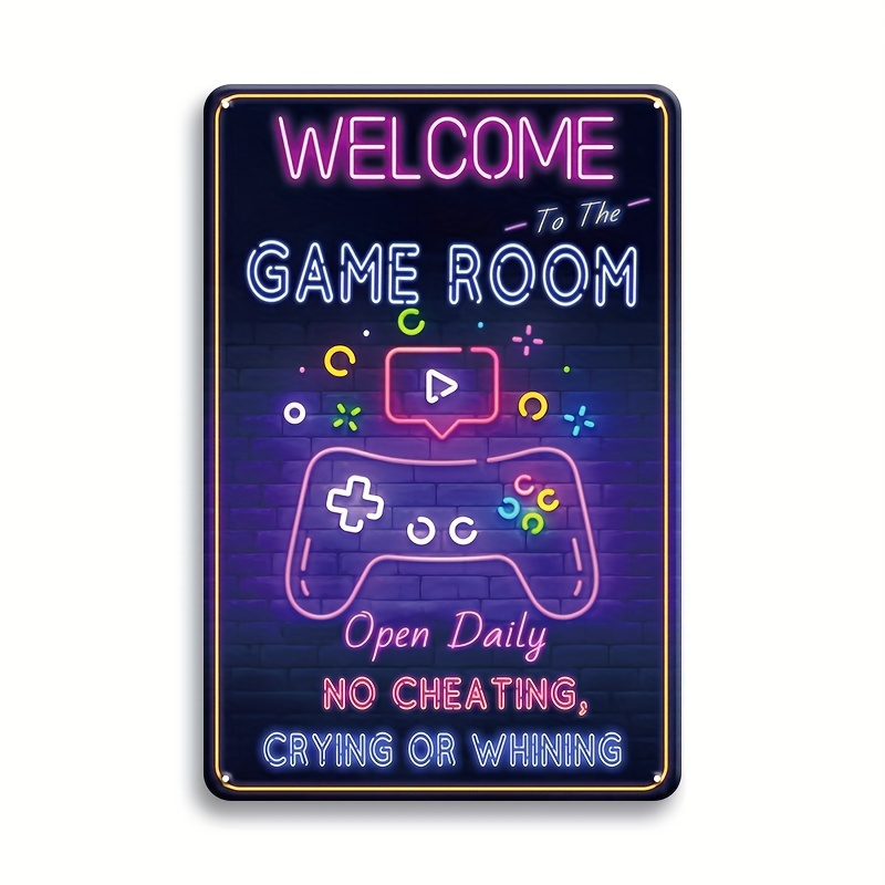 Retro Gaming Games - مرحبًا بكم في لافتة معدنية لغرفة