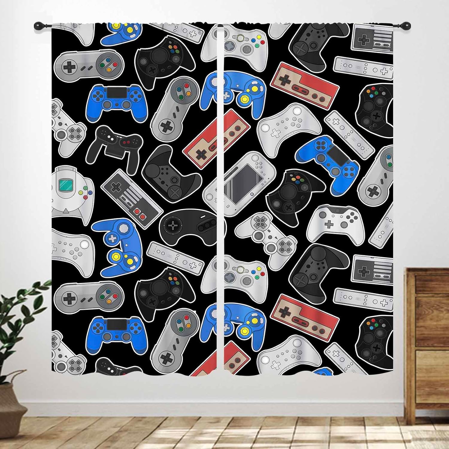 Background Retro Gaming - ستائر بتصميم أجهزة التحكم الكلاسيكية -