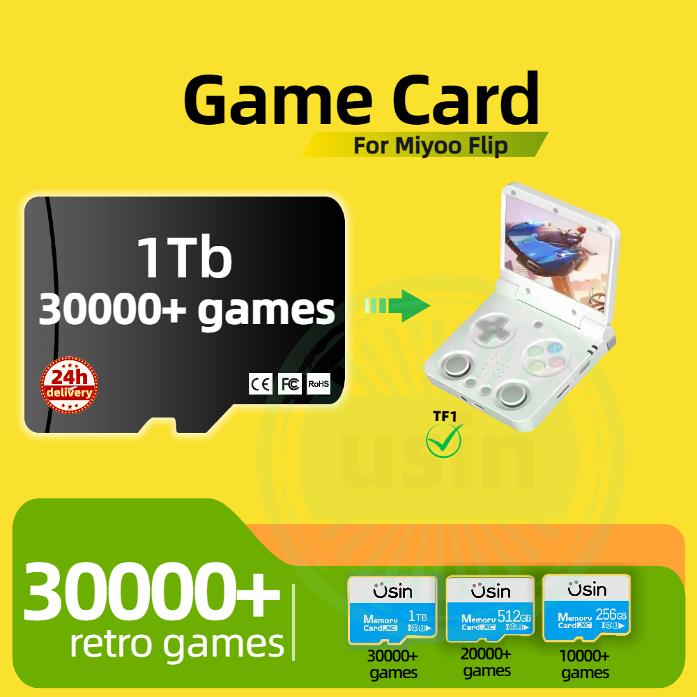 Retro Gaming System - بطاقة الألعاب لـ Miyoo Flip 30000+