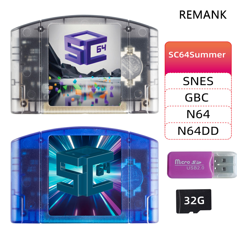 Retro Gaming Nostalgia - REMANK 5000-in1 SC64Summer SC64 بطاقة الألعاب