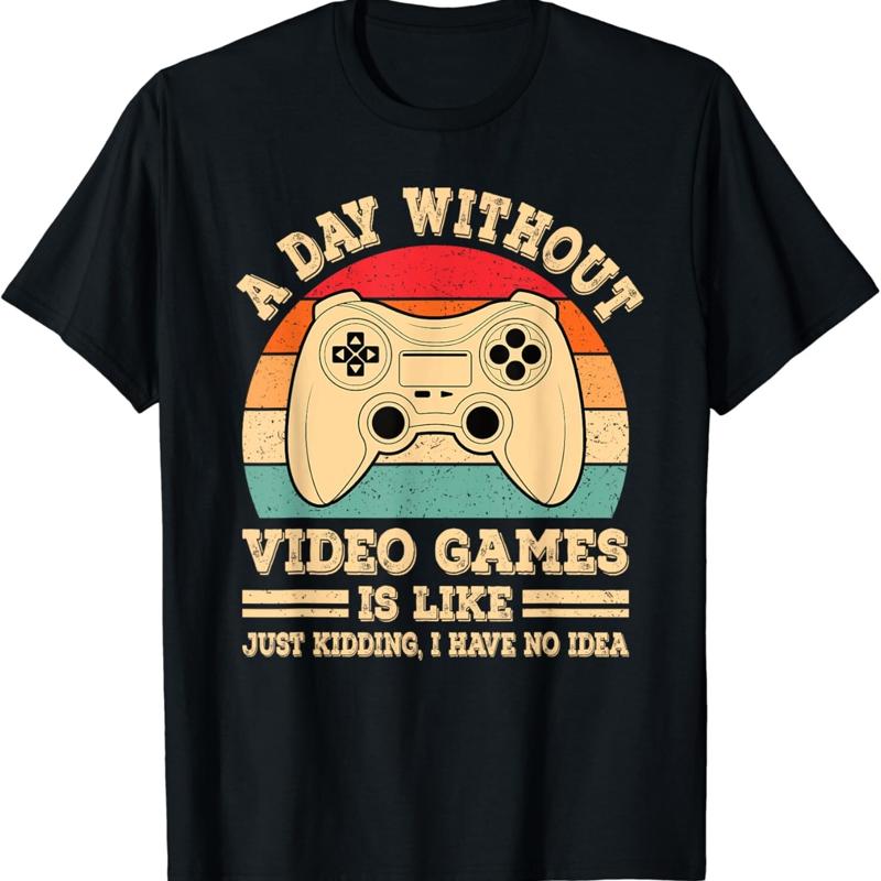 Retro Gaming Games - تي شيرت مطبوع عليه 