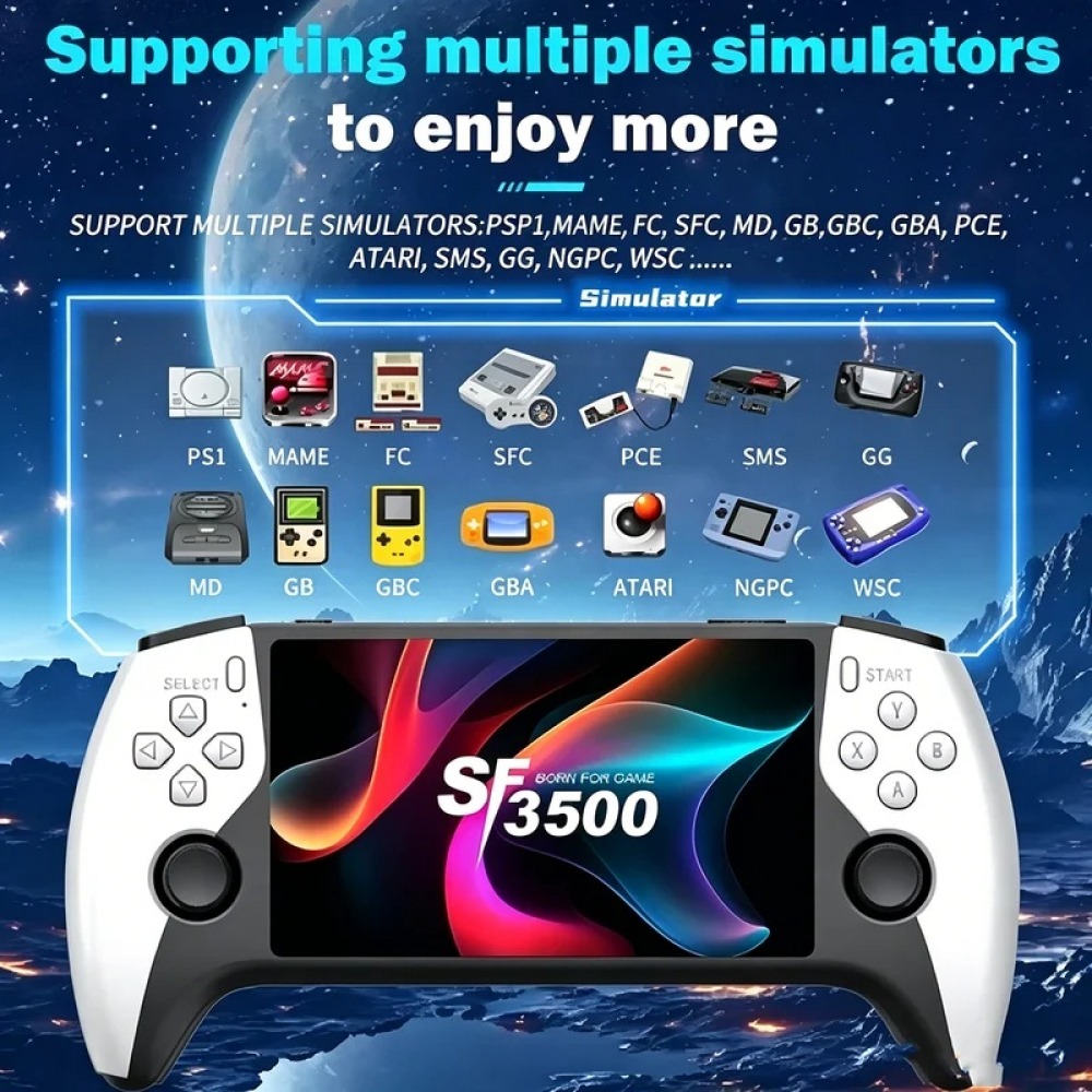 Retro Gaming System - جهاز ألعاب محمول SF3500 بشاشة 5