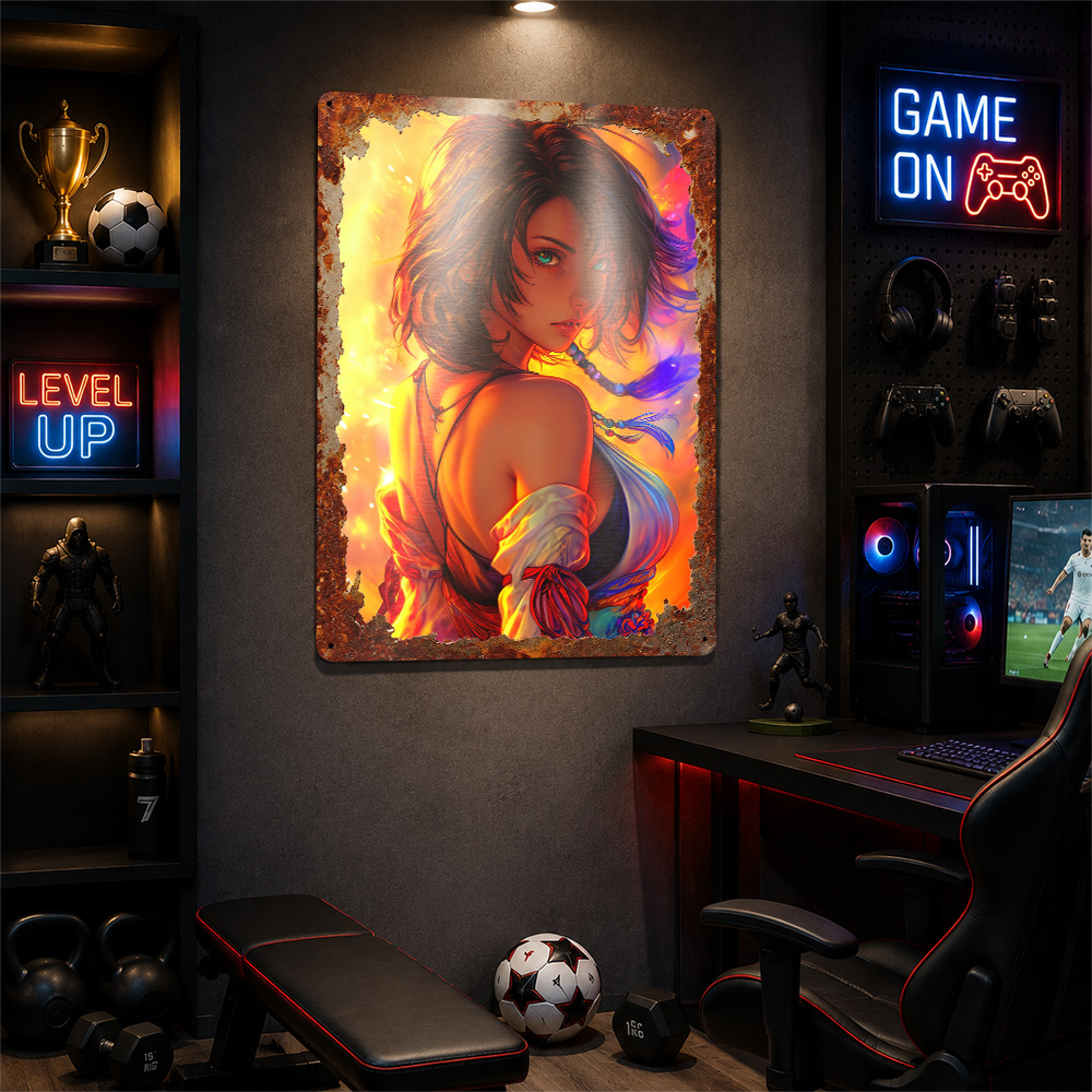 ملصق فني بتصميم فتاة أنمي مع خ - مراجعة Background Retro Gaming وسعره