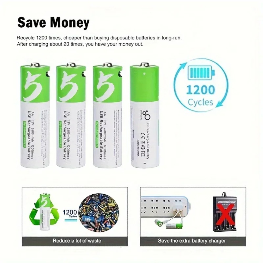 8 قطع بطاريات AA قابلة لإعادة  - مراجعة Rechargeable Battery Aa وسعره