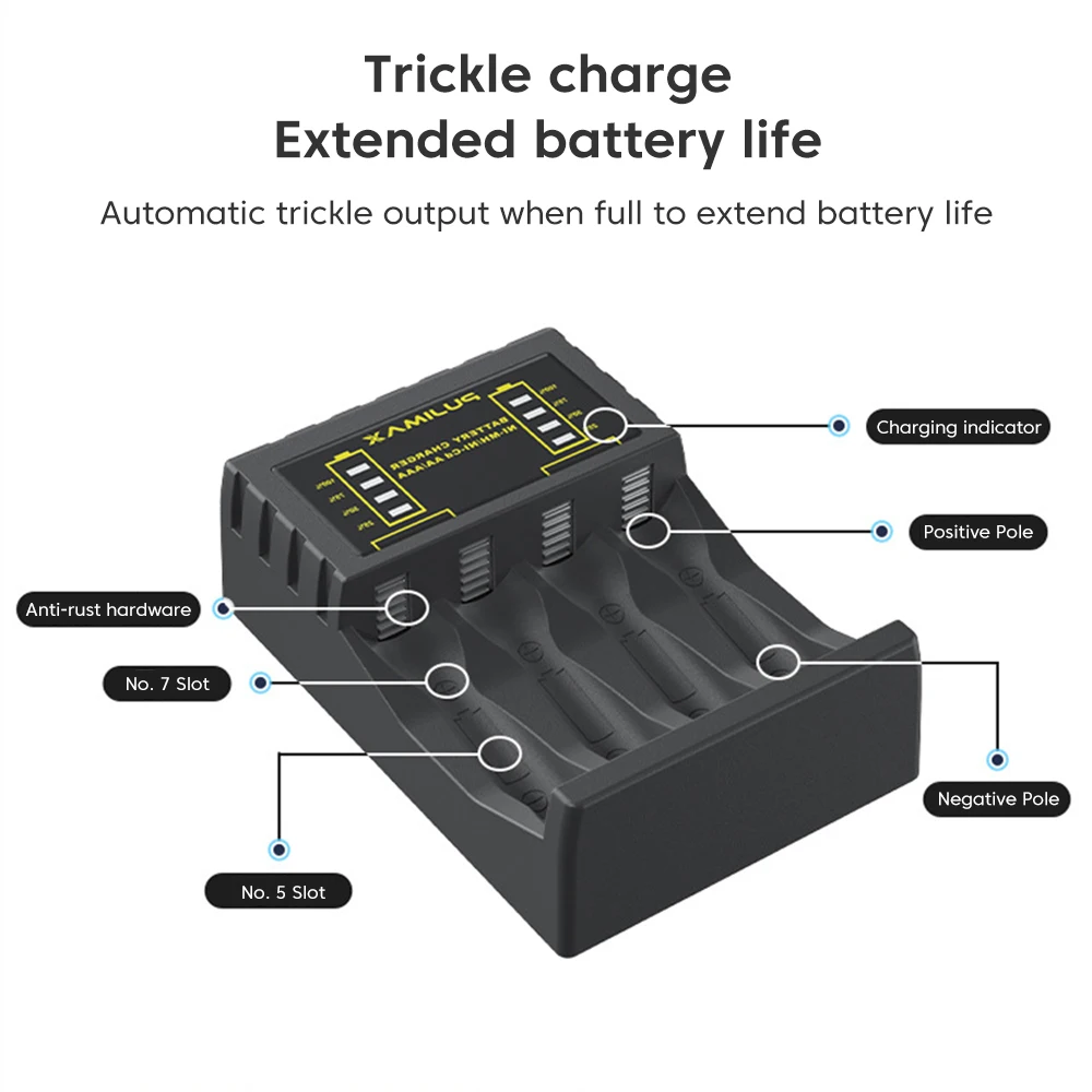 شاحن بطارية AA/AAA 4 فتحات مؤش - مراجعة Rechargeable Battery Aa وسعره
