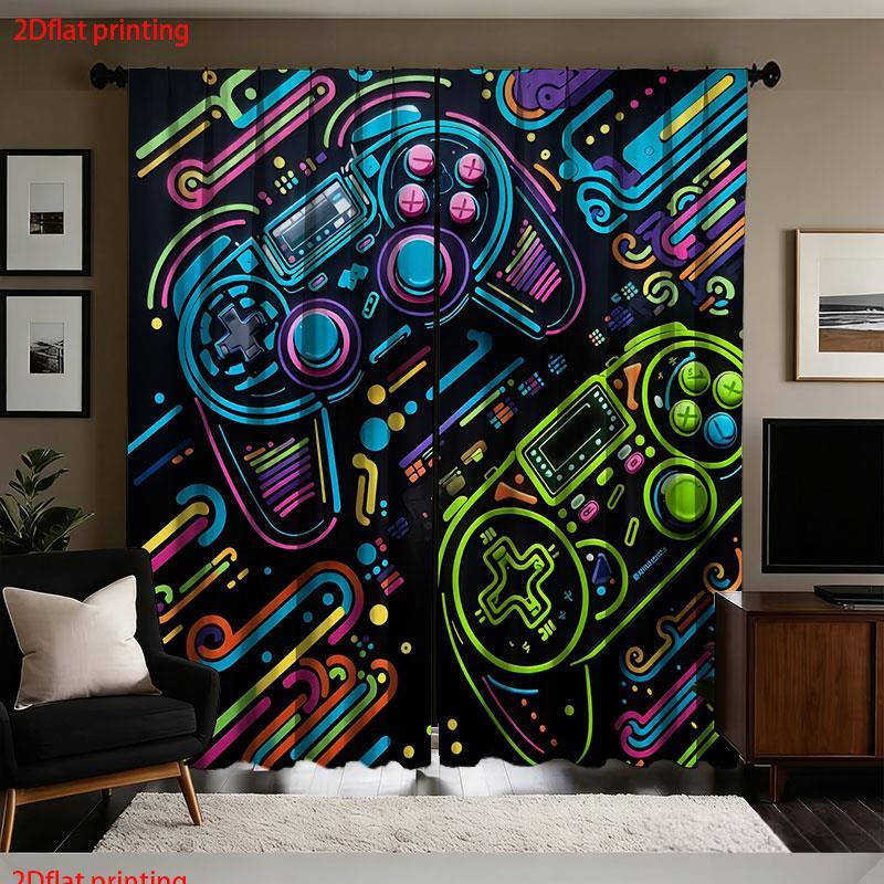 ستائر ألعاب (قطعتان) بتصميم ني - مراجعة Background Retro Gaming وسعره