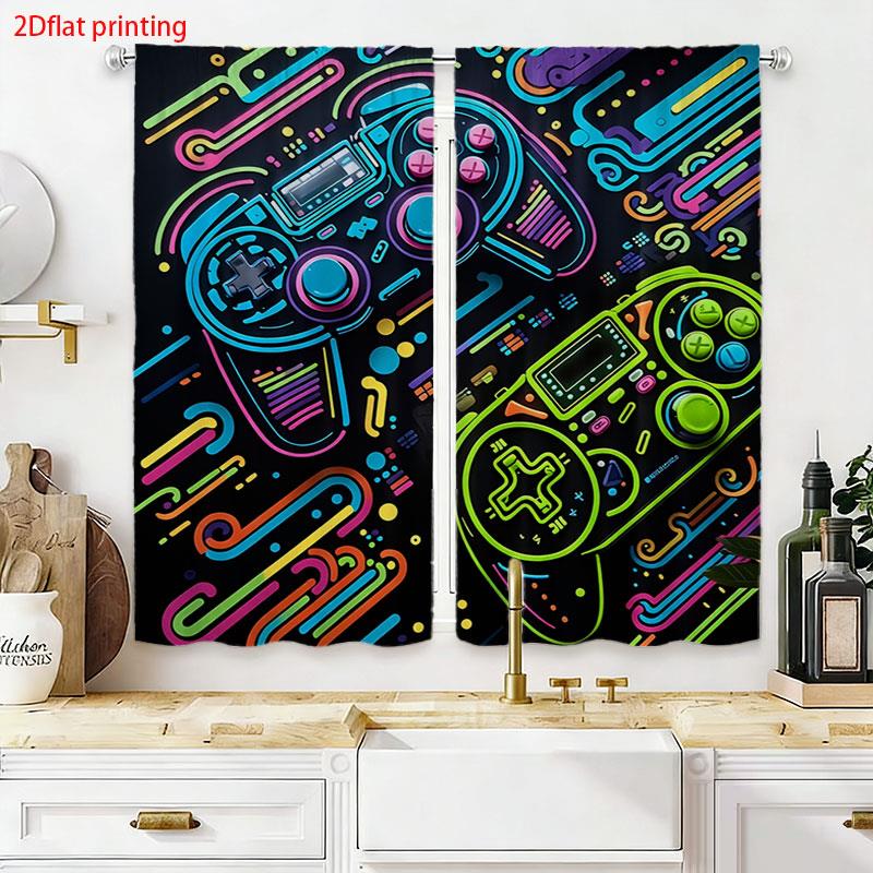 ستائر ألعاب (قطعتان) بتصميم ني - مراجعة Background Retro Gaming وسعره