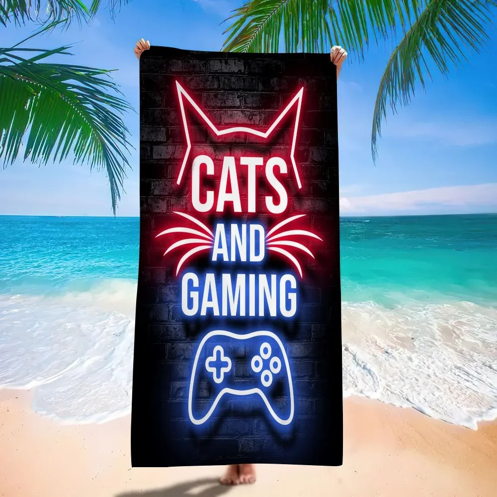 منشفة شاطئ نيون للألعاب بتصميم - مراجعة Background Retro Gaming وسعره