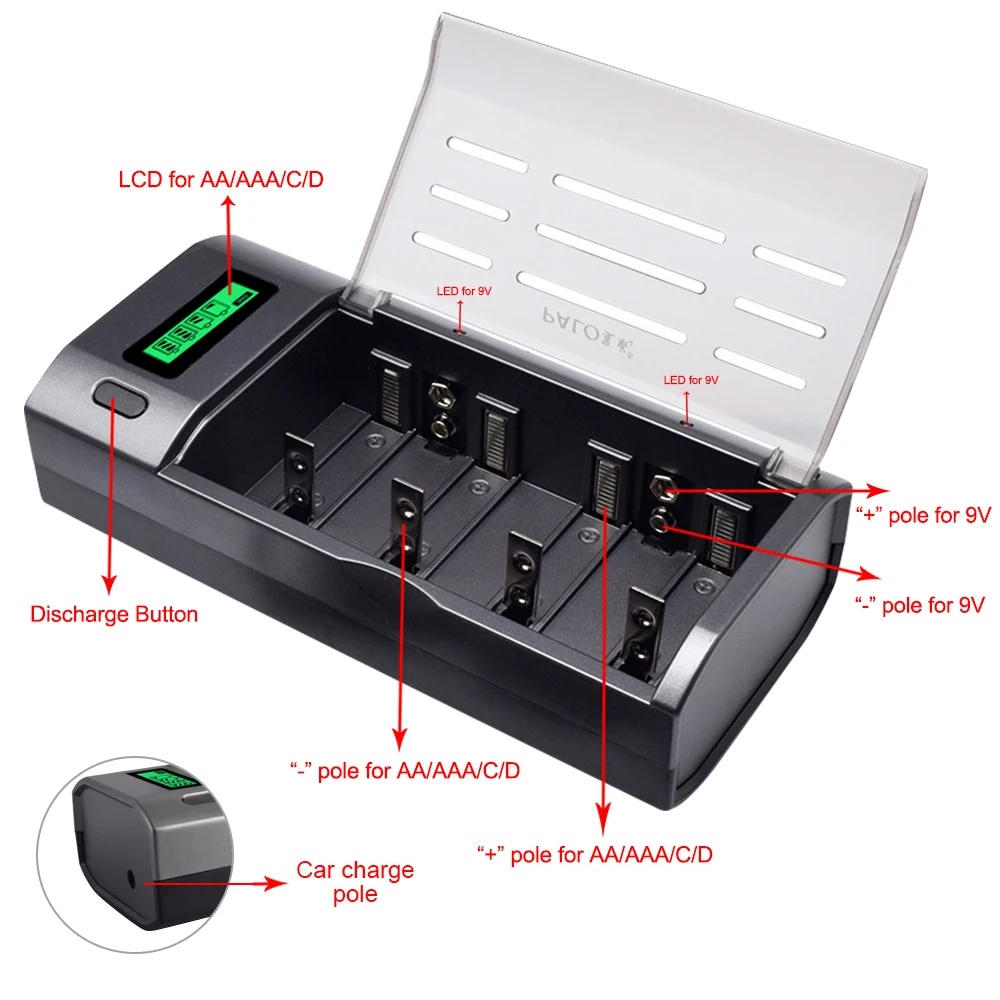 شاحن ذكي من PALO بـ 4 فتحات مع - مراجعة Rechargeable Battery Aa وسعره