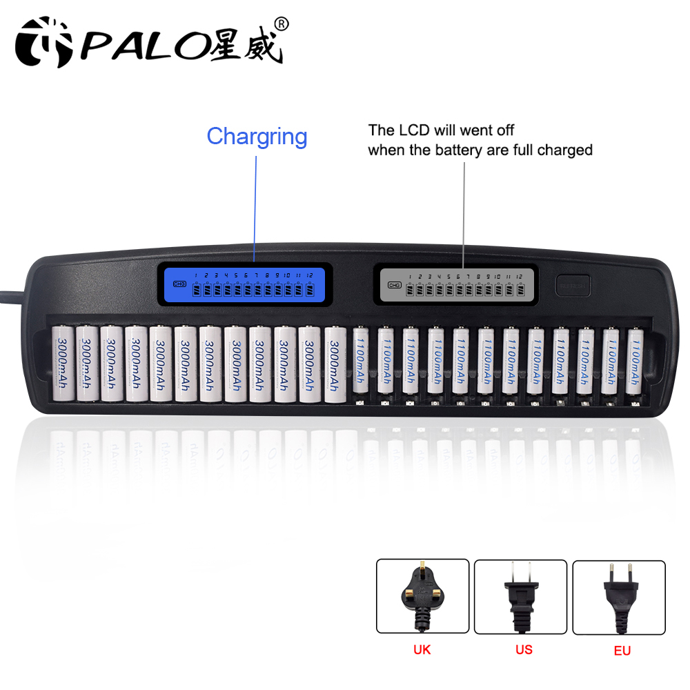 شاشة AA شاحن بطارية ذكي ، بطار - مراجعة Rechargeable Battery Aa وسعره